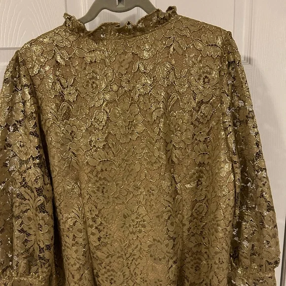 Talbots gold lace top, XL, NWT - Picture 3 of 12